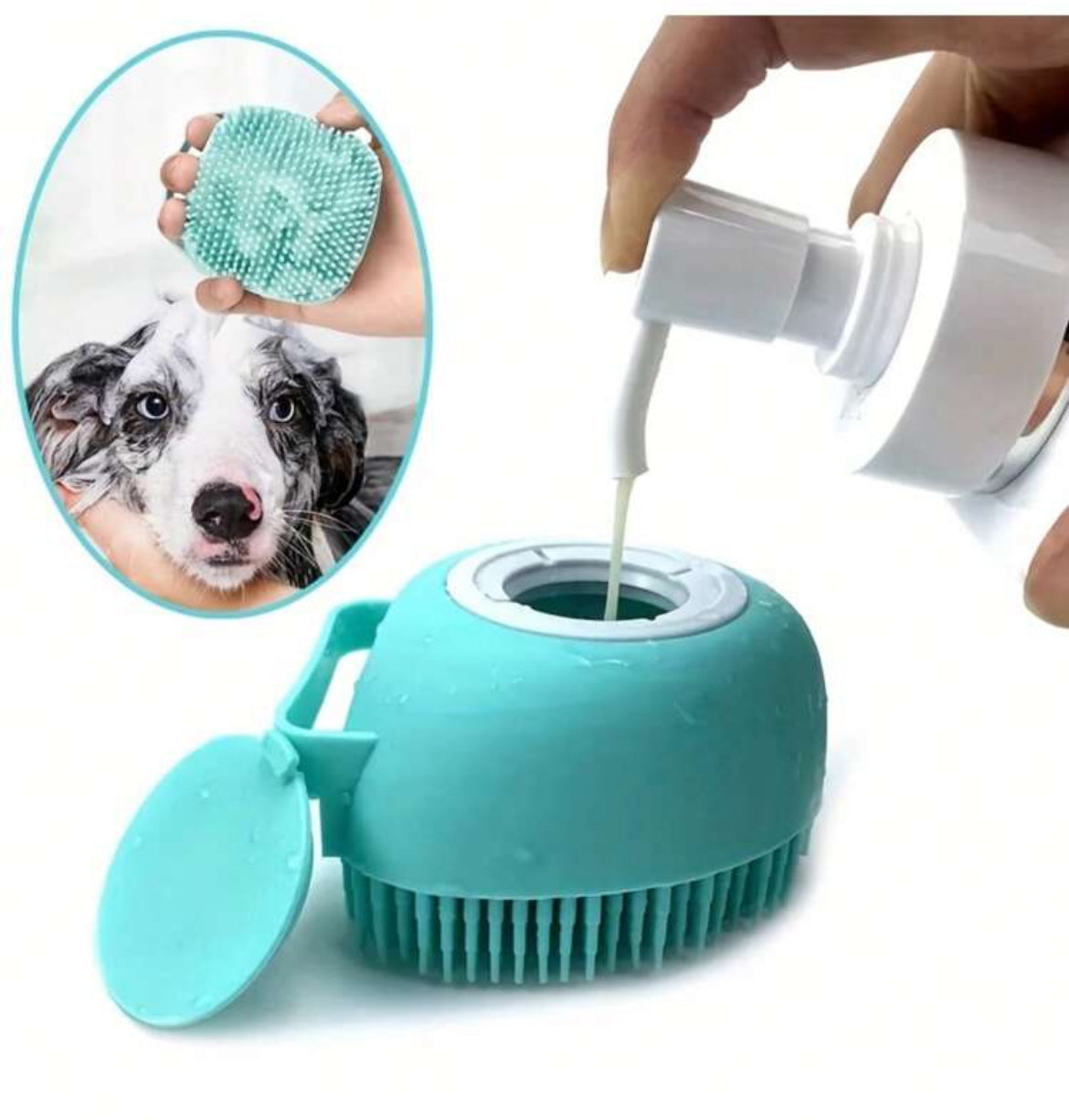 Pet shampoo brush 
